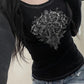 Black vintage graphic print long sleeve shirt