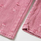 Pink Y2K Multi Pocket Ripped Cargo Jeans with Faded Effect