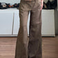 Brown vintage American low waist split flare jeans