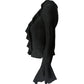 Solid color vintage V-neck ruffle long sleeve knit sweater