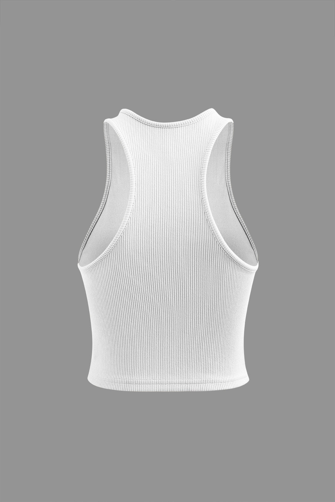 Ribbed knit tank top with seam detail