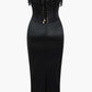 Solid Y2k Beaded Braided Eyelet Corset Midi Dress 