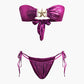 Vintage starfish decoration ruffles bikini set with knot