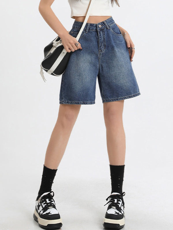 Blue vintage denim bermuda shorts