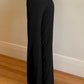 Black vintage high waist flared straight leg pants