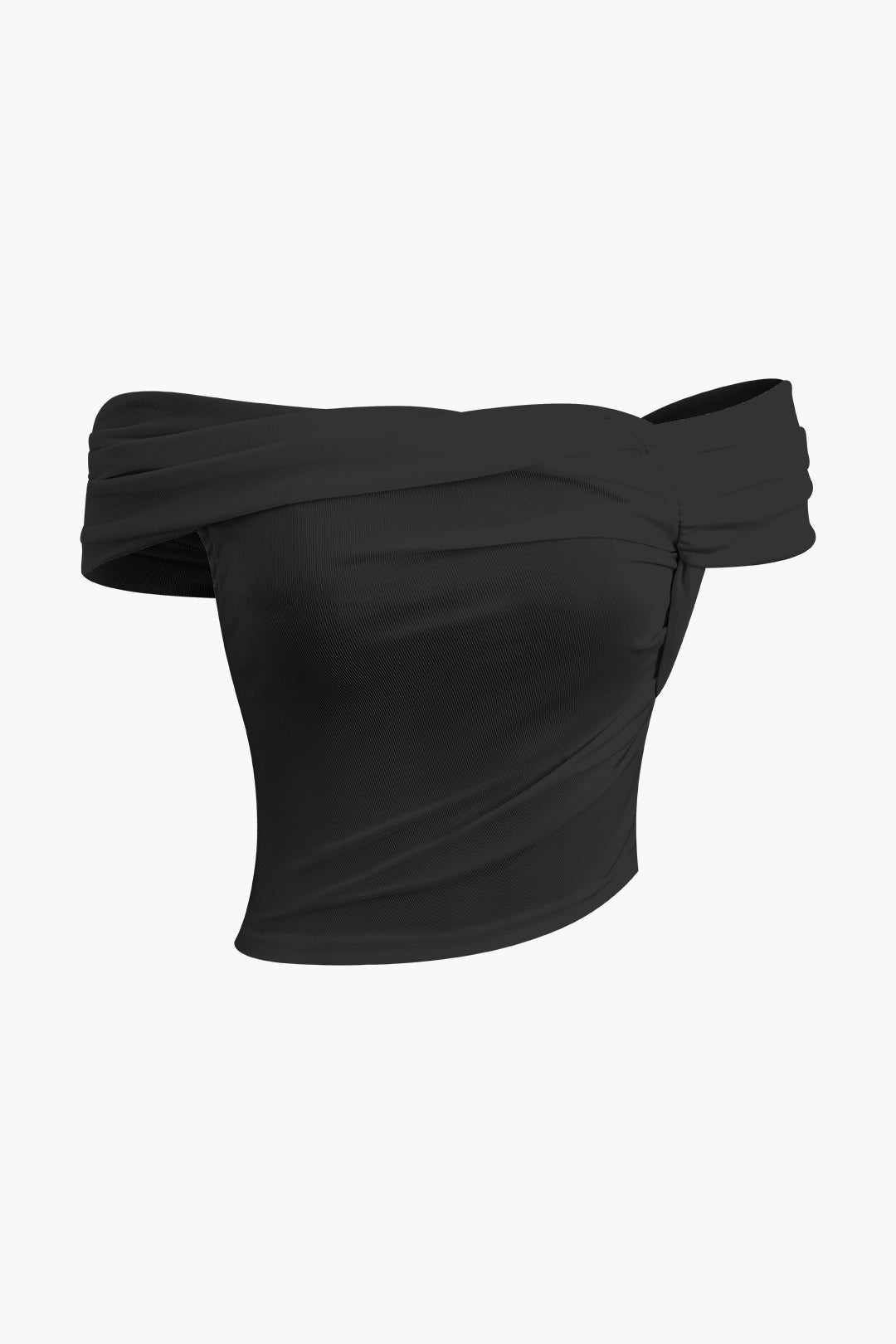 Vintage Off Shoulder Asymmetrical Short Sleeve Top