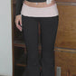 Contrast Y2K Low Waist Splice Knitted Flare Pants