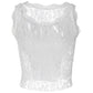 White cute tank top with lace trim