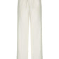 White Classic Drawstring Straight Pants