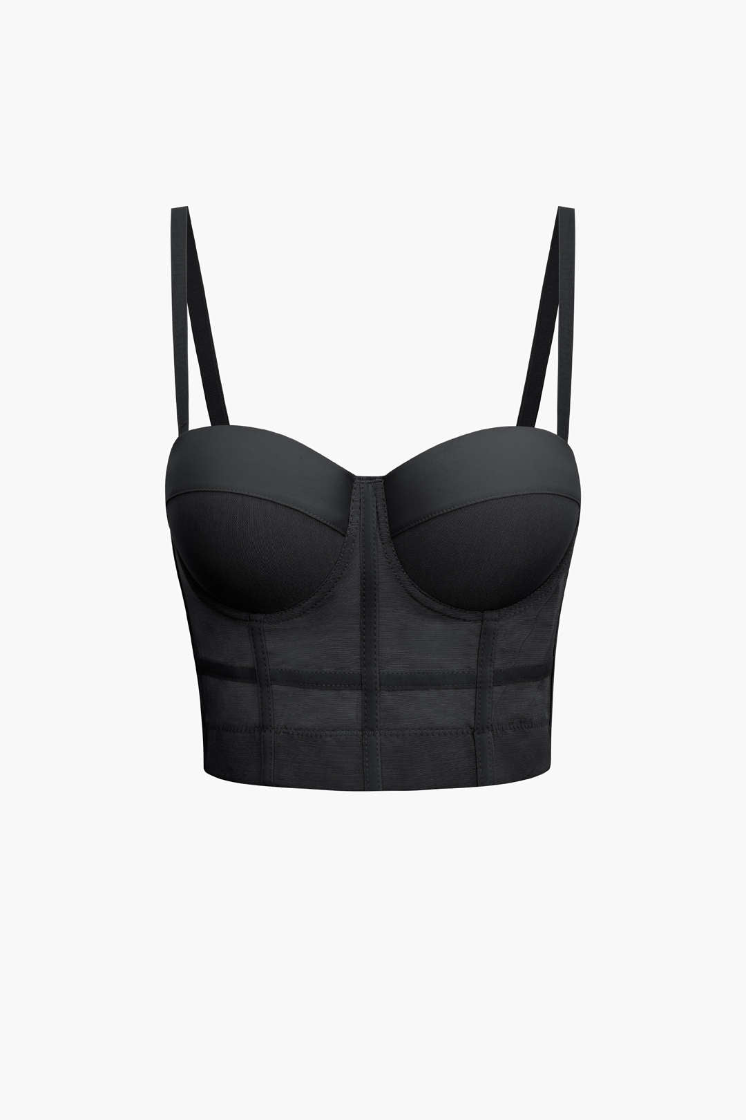 Basic mesh bustier top with underwire