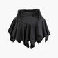 Vintage Ruched Drawstring Asymmetrical Mini Skirt