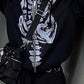 Vintage Black Oversized Hoodie with Skeleton Print