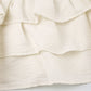 White Sweet Wrap Ruffle Mini Skirt with Lace Hem and Tiered Inserts