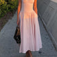 Pink Sweetheart Neckline Cami Midi Dress