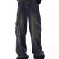 Punk High Waist Straight Leg Cargo Jeans