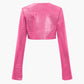 Solid Y2k Cropped Jacket 