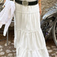 Vintage White Versatile Skirt with Seam