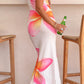 Ginevra White Frangipani Maxi Dress 