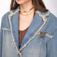 Blue Vintage Oversize Distressed Denim Blazer