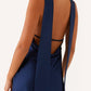 Genoa Satin Halter Mini Dress – Navy Blue