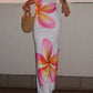 Ginevra White Frangipani Maxi Dress 
