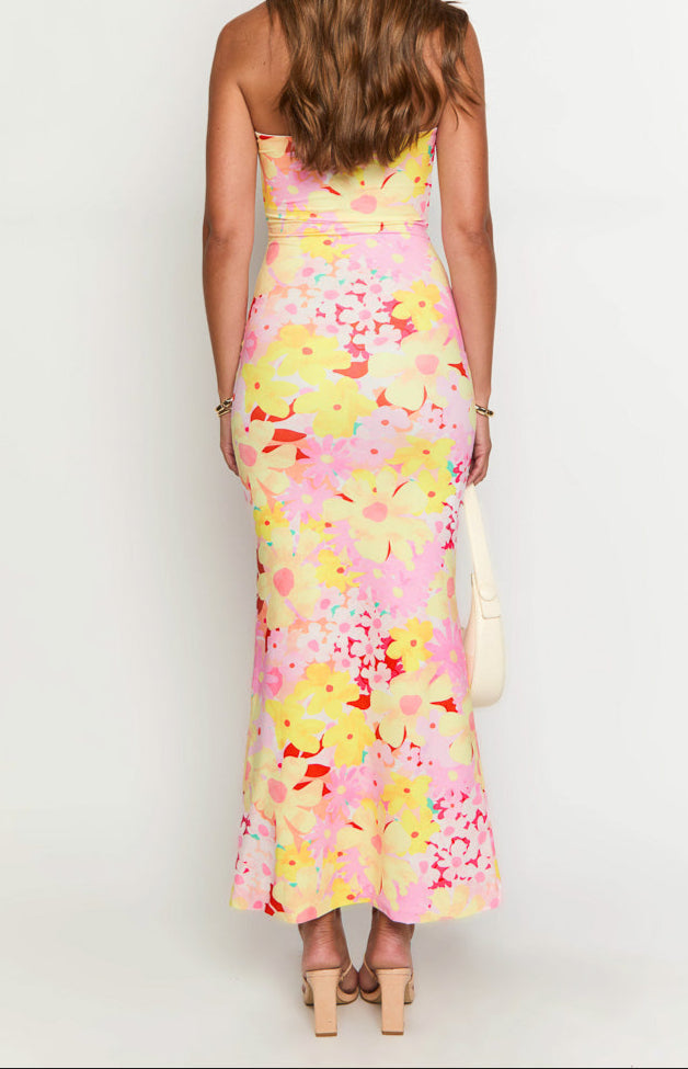 Barbarella Maxikleid mit Erdbeer Mädchen Print