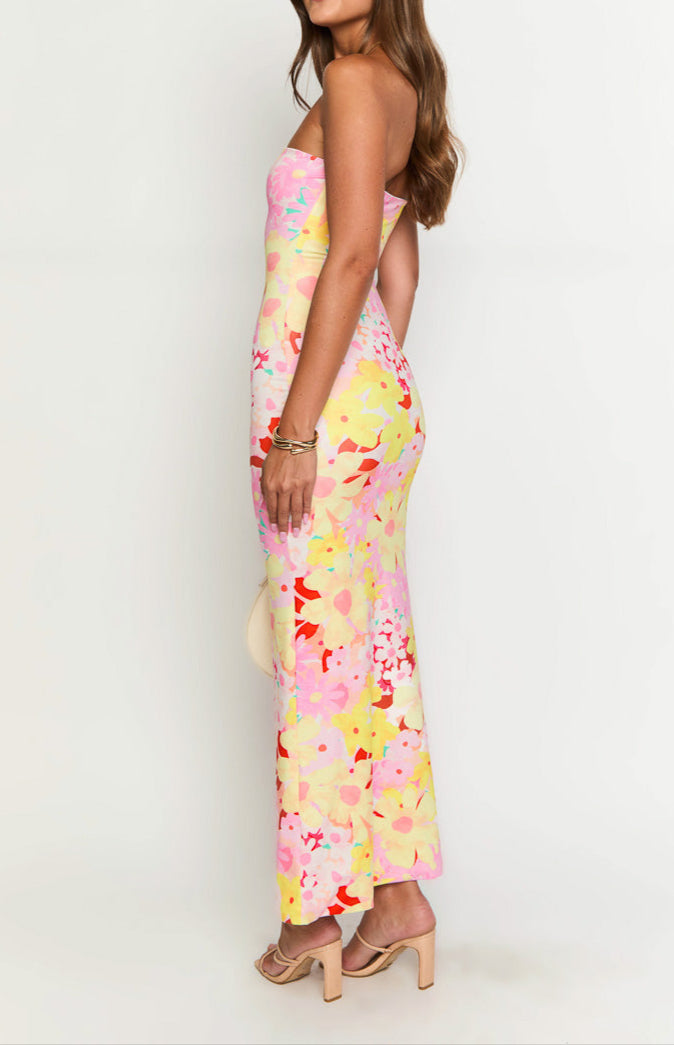 Barbarella Maxikleid mit Erdbeer Mädchen Print