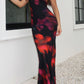 Marina maxi dress with Sangria floral print