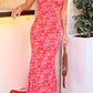 Orsa Orange Floral Maxi Dress