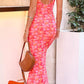 Orsa Orange Floral Maxi Dress