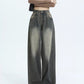 Black Vintage Wash Effect Boyfriend Jeans
