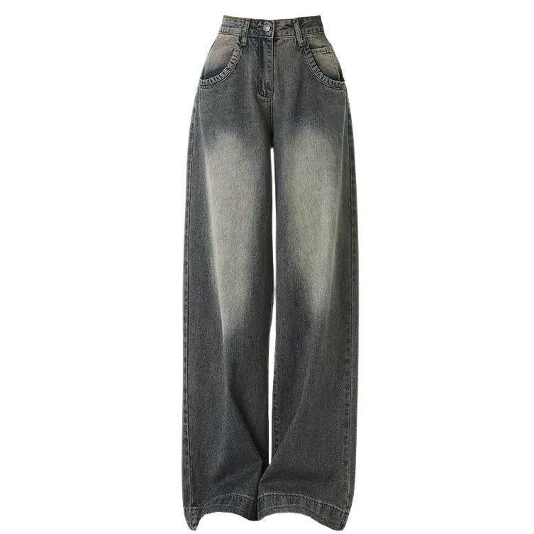 Black Vintage Wash Effect Boyfriend Jeans