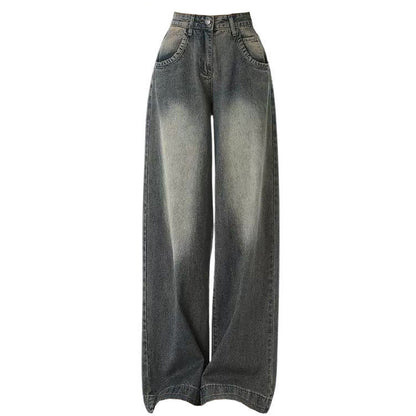 Black Vintage Wash Effect Boyfriend Jeans