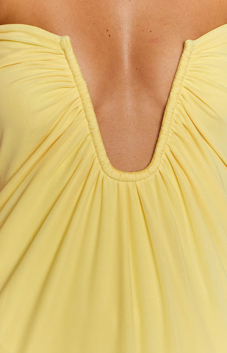 Samantha Yellow Off-the-Shoulder Maxi Dress