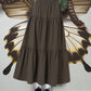 Brown Classic Fairy Tiered Maxi Skirt