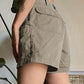 Gray straight leg denim cargo shorts