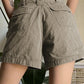 Gray straight leg denim cargo shorts