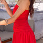 Bambalina Rotes Trägerloses Minikleid