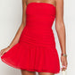 Bambalina Rotes Trägerloses Minikleid