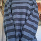 Retro Striped Crew Neck Oversize Sweatshirt