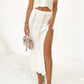 Abril Cream Knit Midi Skirt 
