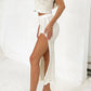 Abril Cream Knit Midi Skirt 