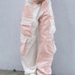 Pink Retro Patchwork Corduroy Cargo Pants