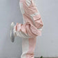 Pink Retro Patchwork Corduroy Cargo Pants