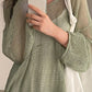 Green Vintage Oversized Long Sleeve Crochet Knit Top