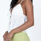 White French halter neck top with chest lacing