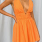 Serenella Crinkle Orange Mini Dress