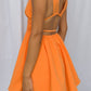 Serenella Crinkle Orange Mini Dress