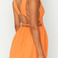 Serenella Crinkle Orange Mini Dress