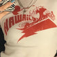 White printed crop top t-shirt with Hawaii scene